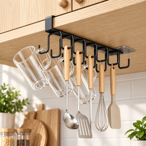 Under-Cabinet Hanging Hook Rack