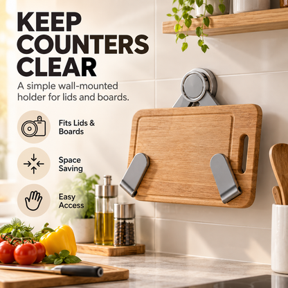 Adjustable Suction Cup Pot Lid Rack