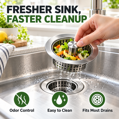 Pop-Up Sink Drain Strainer