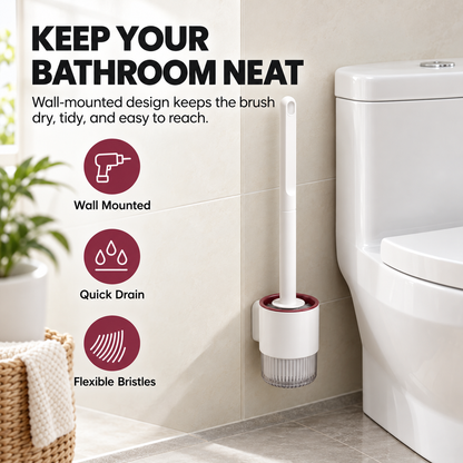 Wall-Mounted Toilet Brush Set